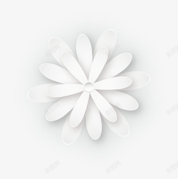白色细长花瓣花朵手绘png免抠素材_新图网 https://ixintu.com 白色 细长 花朵 花瓣
