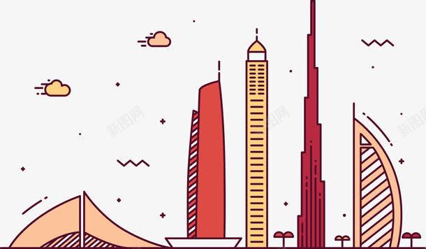 迪拜卡通png免抠素材_新图网 https://ixintu.com 中东 卡通 城市 迪拜