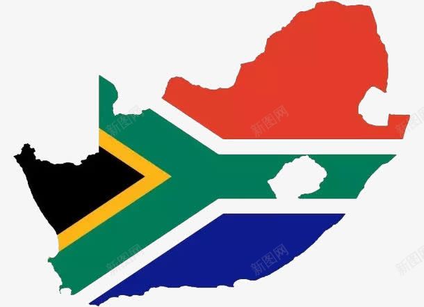南非国旗地图png免抠素材_新图网 https://ixintu.com 南非地形 南非标志 卡通 地图 扁平风 旗帜