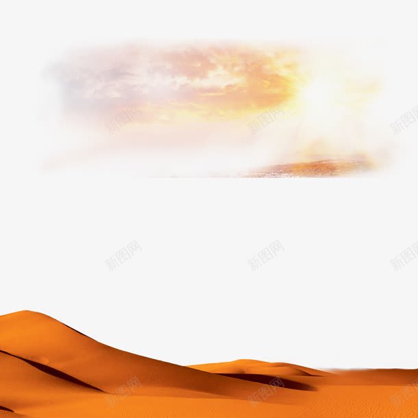 金黄的沙漠和天空png免抠素材_新图网 https://ixintu.com 天空 沙漠 沙漠天空 流沙 金黄的沙漠