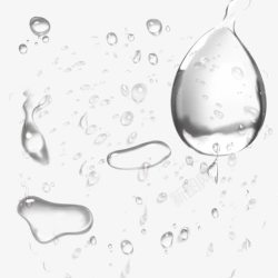 雨滴水滴透明水珠素材