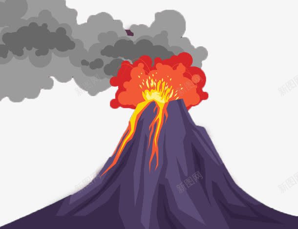 火山爆发png免抠素材_新图网 https://ixintu.com 危害 灾难 自然现象