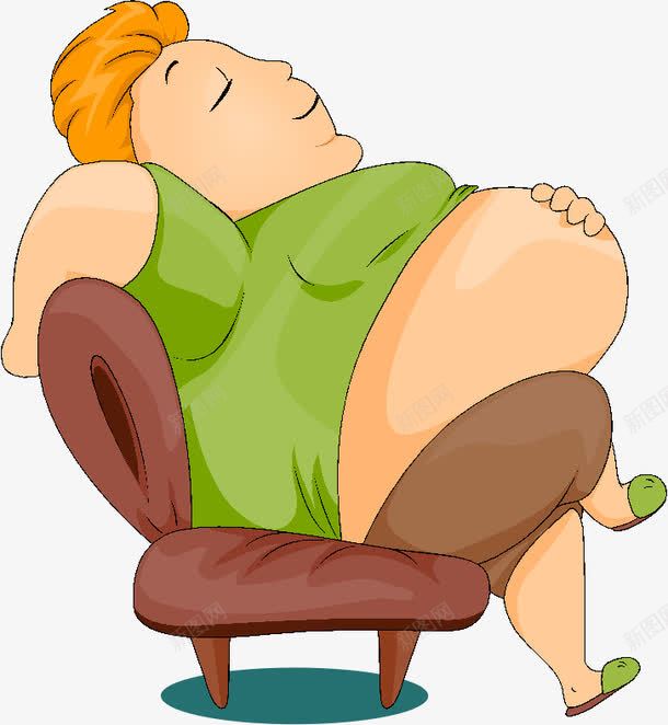 懒得运动的胖子图标png_新图网 https://ixintu.com PPT元素 大胖子 小人 懒惰 胖子