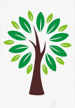 简洁树叶矢量树木logo图标高清图片