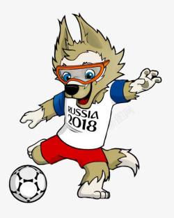 西伯利亚平原狼2018年俄罗斯世界杯足球赛吉祥物高清图片