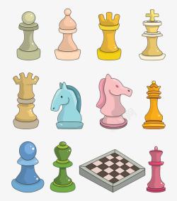 下棋游戏棋盘与棋子高清图片