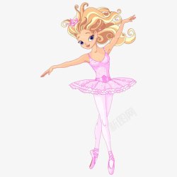 芭蕾舞美女美丽的卡通少儿芭蕾舞女孩插画免高清图片