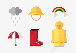 雨帽小清新下雨必备着装彩虹高清图片