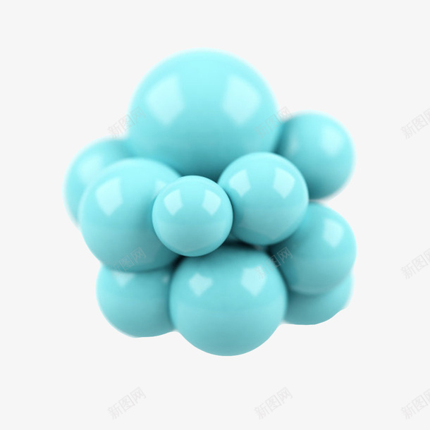 蓝色圆形分子形状png免抠素材_新图网 https://ixintu.com 分子形状 分子立体结构 原子 发亮 发光 最小单元 物理化学术 空间 组合 阿伏伽德罗