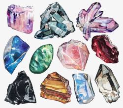 钻石水晶花朵装饰彩色宝石高清图片