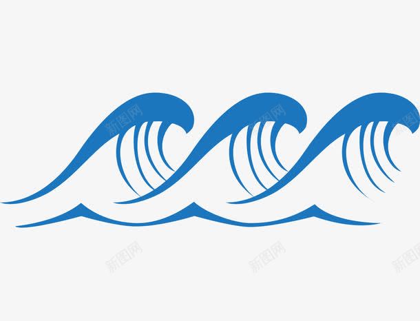 中国风波浪花图案png免抠素材_新图网 https://ixintu.com 传统水波纹样式 古典海浪花纹 蓝色水波纹