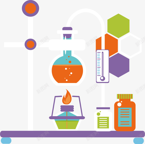 实验室里酒精灯加热矢量图ai免抠素材_新图网 https://ixintu.com 做实验 实验室 矢量png 科学实验 酒精灯 铁架台 矢量图