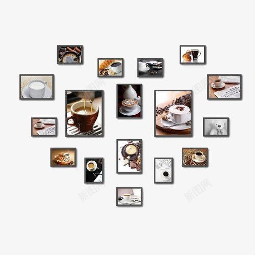 心形咖啡店照片墙png免抠素材_新图网 https://ixintu.com 心形咖啡店相片墙 照片墙 照片组 相片创意