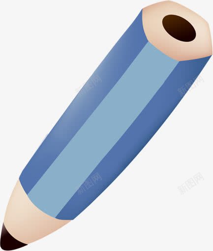 蓝色六边形铅笔创意卡通png免抠素材_新图网 https://ixintu.com 六边形 创意 卡通 蓝色 铅笔