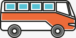 公共汽车矢量图彩色大巴图标高清图片