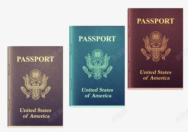 崭新的美国护照png免抠素材_新图网 https://ixintu.com 出国旅游素材 出国留学素材 崭新风格 护照素材 美国护照