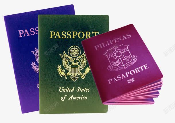 美国护照和菲律宾护照png免抠素材_新图网 https://ixintu.com 出国素材 护照素材 留学素材 美国护照 菲律宾护照 证件素材