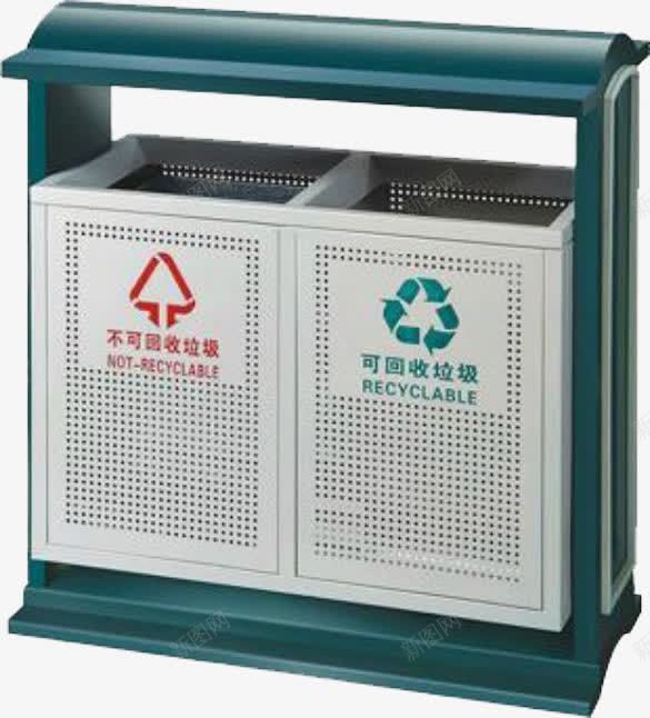 绿色垃圾箱png免抠素材_新图网 https://ixintu.com 废物利用 废物回收 清洁 环保 白钢垃圾桶