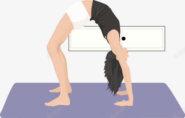 下腰锻炼png免抠素材_新图网 https://ixintu.com 健身 垫板 瑜伽 瑜伽班 瘦身
