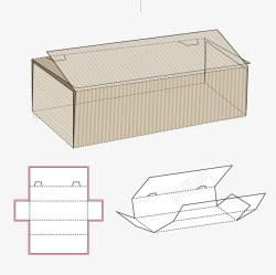 长方体包装立体长方形包装结构高清图片