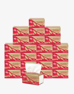 面巾纸心相印红悦系列130抽三层面巾纸高清图片