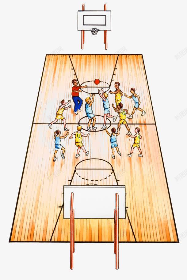 篮球比赛png免抠素材_新图网 https://ixintu.com 俯视 参赛队伍 篮球场 赛场
