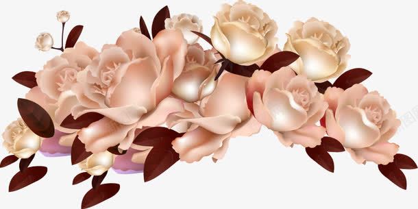 玫瑰花簇图案png免抠素材_新图网 https://ixintu.com 图案 玫瑰 花簇