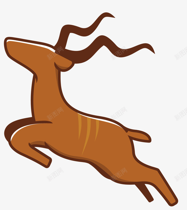 跳跃奔跑的大羚羊png免抠素材_新图网 https://ixintu.com 卡通风格 大羚羊 扁平风格 羊类动物 跳跃奔跑 非洲大羚羊