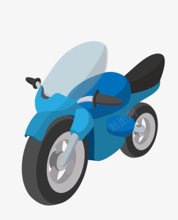 卡通简洁扁平化摩托车素材
