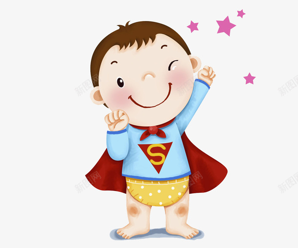 卡通超人儿童图png免抠素材_新图网 https://ixintu.com 儿童 卡通 可爱的 呆萌 小孩 帅气 玩耍 超人