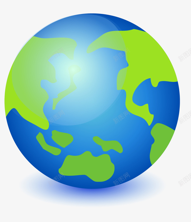 蓝色地球卡通图案png免抠素材_新图网 https://ixintu.com 卡通 地图板块 地球 地理 手绘图 蓝色地球