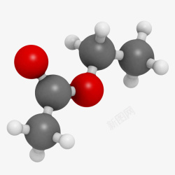 立体粒子黑色乙酸乙酯分子形状高清图片
