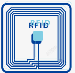 智能识别RFID智能芯片矢量图高清图片