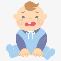 哭泣的男宝宝卡通海报背景素材