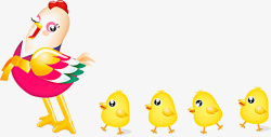 四只鸡卡通跳舞的鸡高清图片
