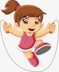 体育课的小孩跳绳女孩高清图片