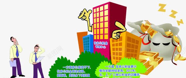 住房公积金png免抠素材_新图网 https://ixintu.com 人物 住房公积金 建筑 房产 房屋 树木 楼房 贷款