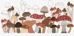手绘风秋季的蘑菇矢量图素材