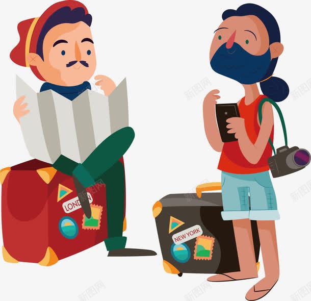 夏天旅游卡通旅行者背包客元素矢量图ai免抠素材_新图网 https://ixintu.com 人物 出游 出行 卡通 卡通人物 夏天旅游 旅游 旅行 旅行旅游人物 模特 矢量图