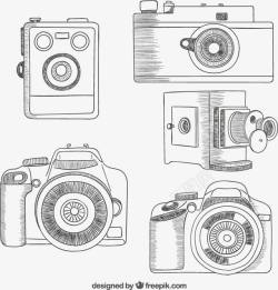老式摄像机复古画绘画老式相机摄像机矢量图高清图片