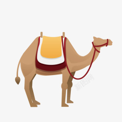 生物扁平化骆驼卡通手绘高清图片