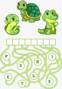 恐龙迷宫绿色乌龟恐龙迷宫高清图片