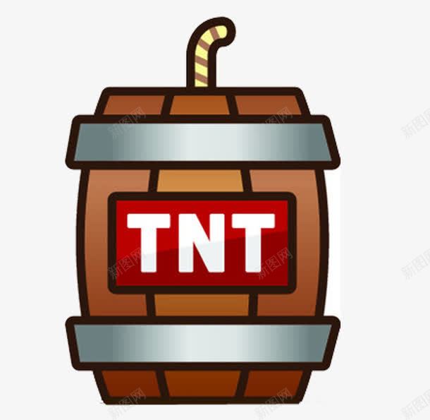 TNT炸弹炸药桶png免抠素材_新图网 https://ixintu.com 卡通 桶 棕色 炸弹 炸药 炸药桶 红色