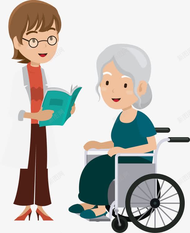 医生和病人png免抠素材_新图网 https://ixintu.com 医生 坐轮椅 坐轮椅的老人 护工 病人 病患 老人 轮椅 高兴