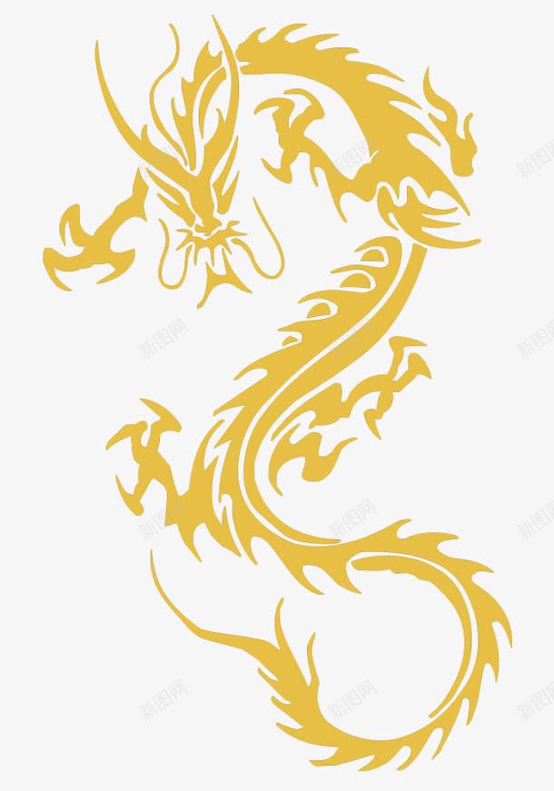 金色的中国神话巨龙png免抠素材_新图网 https://ixintu.com 中国元素 神话巨龙 金色 飞舞的巨龙