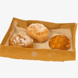 面包盒子瓜子仁面包手绘画片高清图片