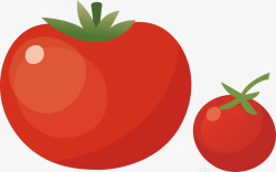 虾肉手绘卡通食物蔬菜西红柿元素矢量图高清图片