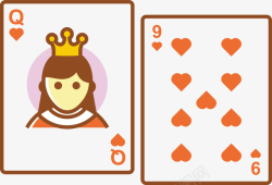 5扑克牌四种花形卡通扁平魔术扑克牌片高清图片