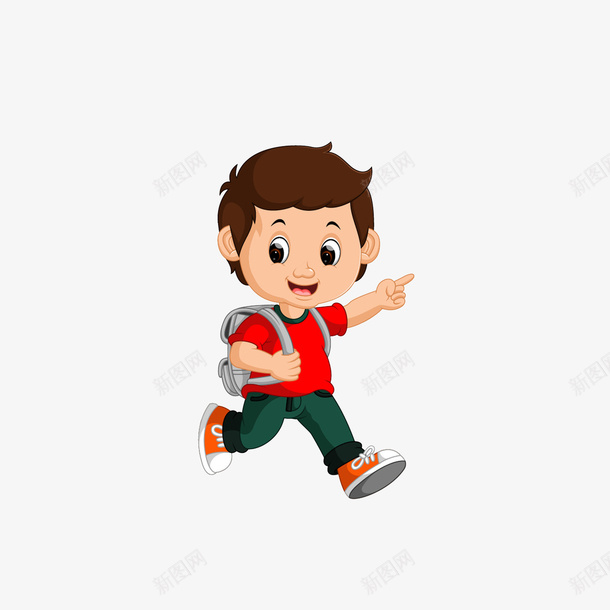 卡通走路上学的男孩png免抠素材_新图网 https://ixintu.com 世界步行日 卡通小男孩 卡通手绘 走路上学