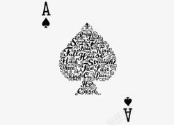 黑桃A扑克牌装饰高清图片